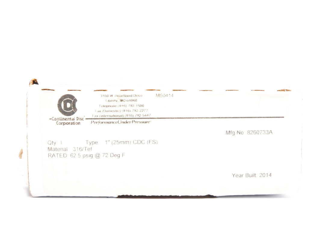 CONTINENTAL CORP. 8260733A 62.5PSIG NSMP