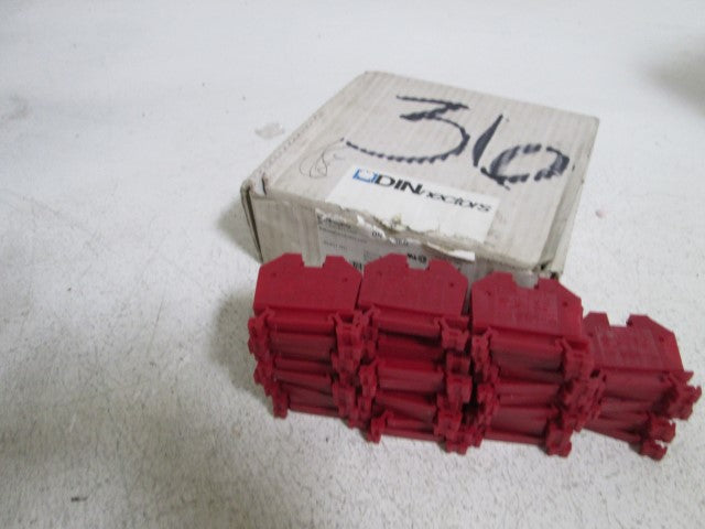 LOT OF 36 DINNECTORS TERMINAL BLOCK RED DN-T8RED *NEW IN BOX*