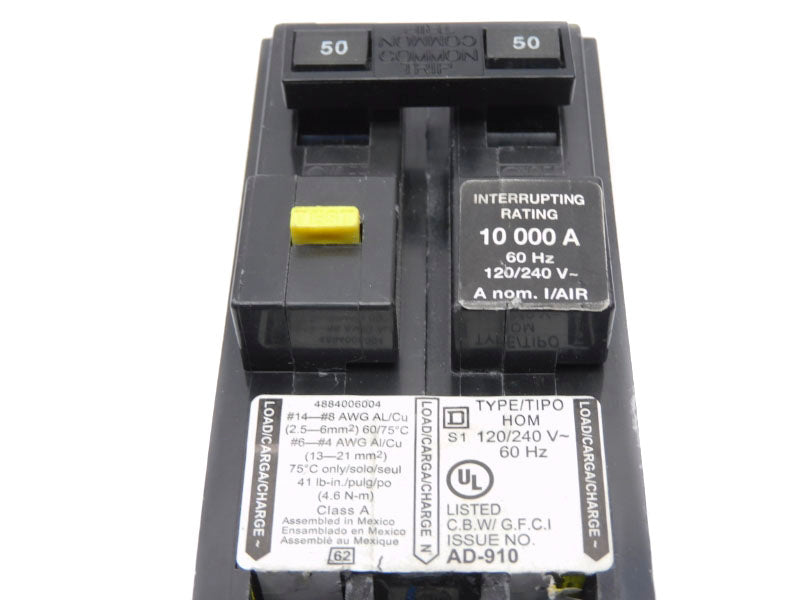 SQUARE D HOM250GFIC 120/240V 50A UNMP