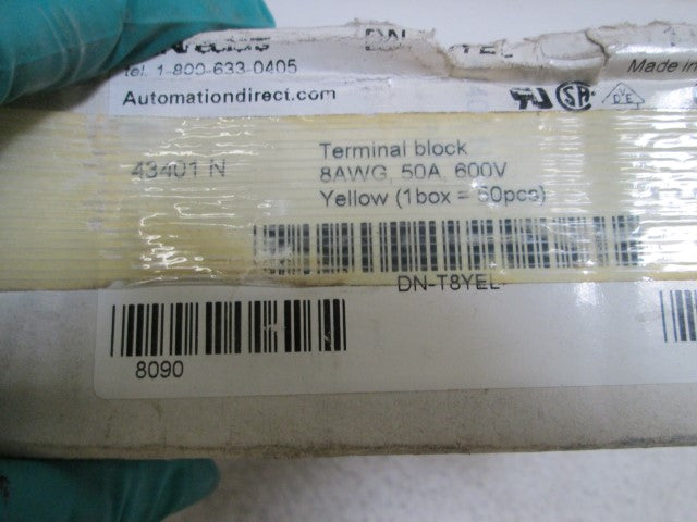 LOT OF 33 DINNECTORS TERMINAL BLOCK YELLOW DN-T8YEL *NEW IN BOX*