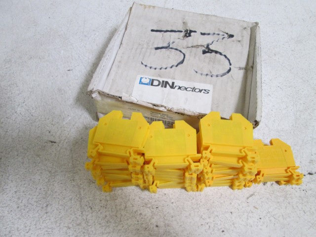 LOT OF 33 DINNECTORS TERMINAL BLOCK YELLOW DN-T8YEL *NEW IN BOX*