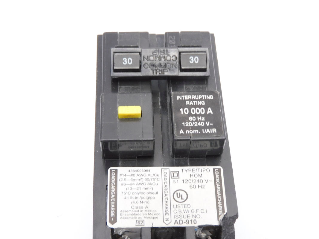 SQUARE D HOM230GFIC 120/240V 30A (AS PICTURED) UNMP
