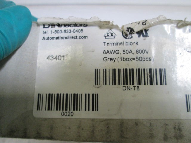 LOT OF 21 DINNECTORS TERMINAL BLOCK GRAY DN-T8 *NEW IN BOX*