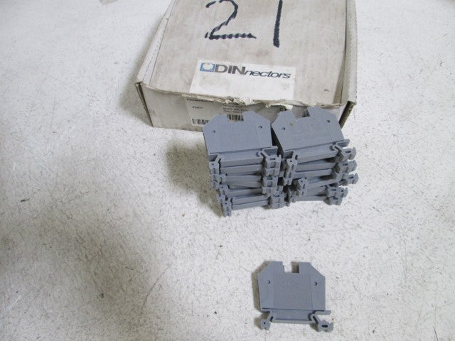 LOT OF 21 DINNECTORS TERMINAL BLOCK GRAY DN-T8 *NEW IN BOX*