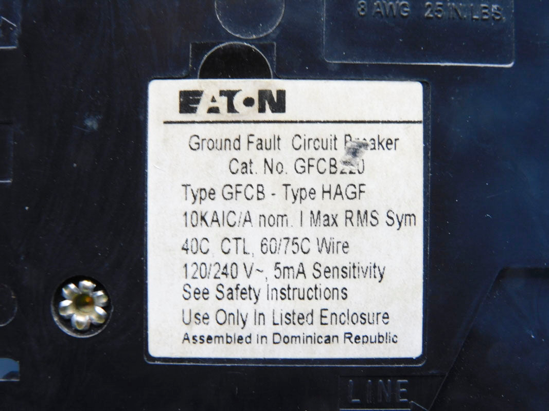 EATON GFCB220 20A 120/240V UNMP