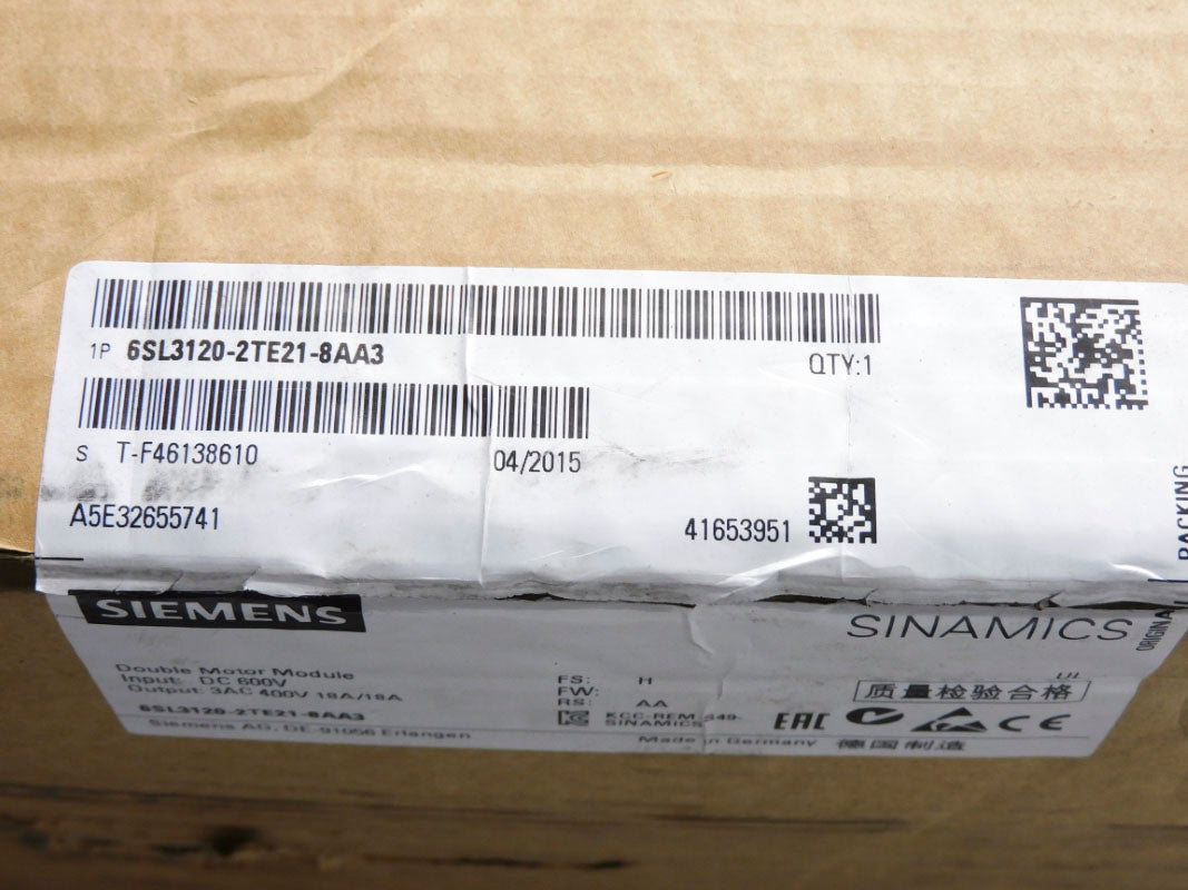 SIEMENS 6SL3120-2TE21-8AA3 600VDC NSMP