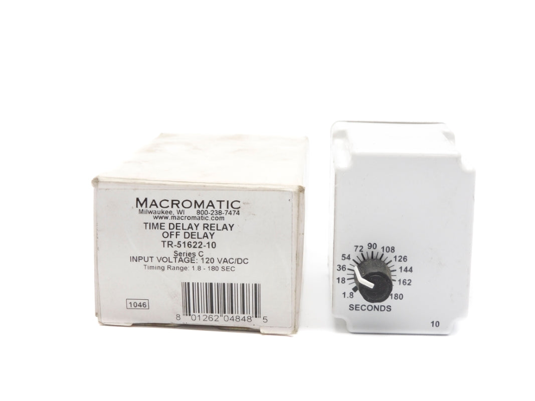 MACROMATIC TR-51622-10 SER. C 120VAC/DC 1.8-180SEC NSMP