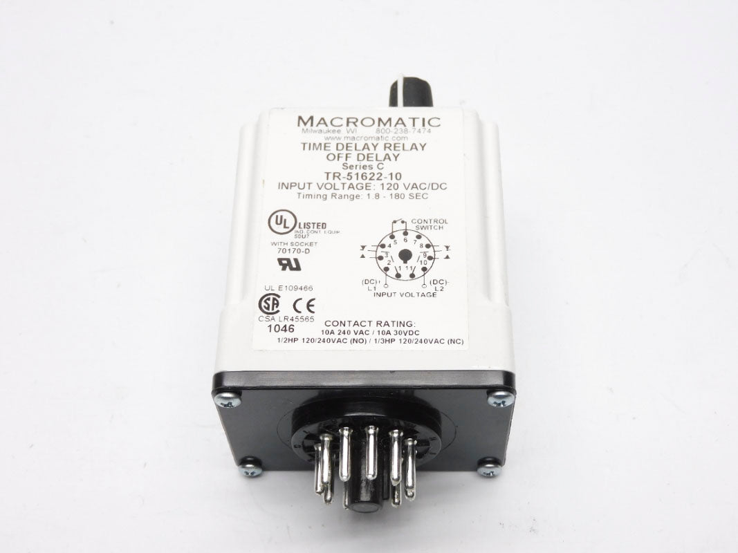 MACROMATIC TR-51622-10 SER. C 120VAC/DC 1.8-180SEC NSMP