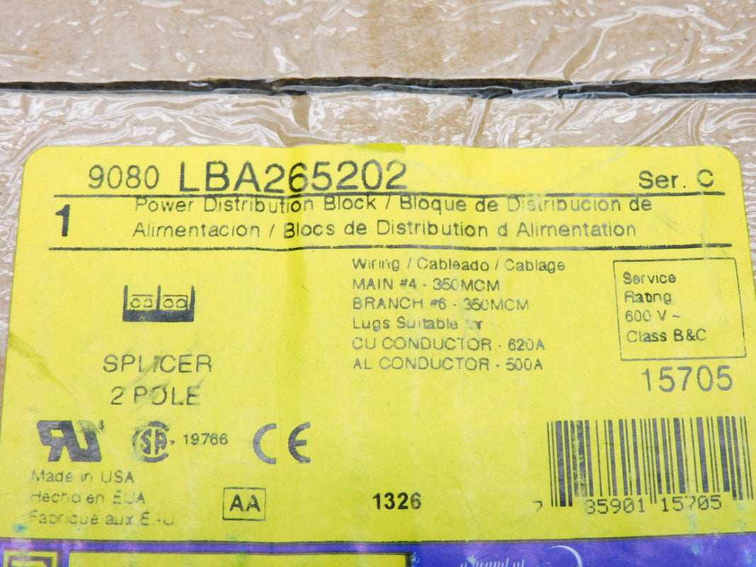 SQUARE D 9080LBA265202 SER. C 600V 620A NSFS