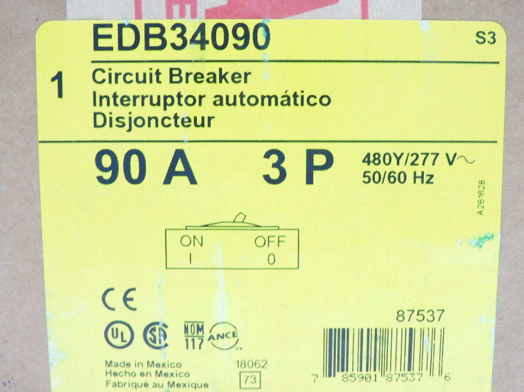 SQUARE D EDB34090 277V 90A NSFS