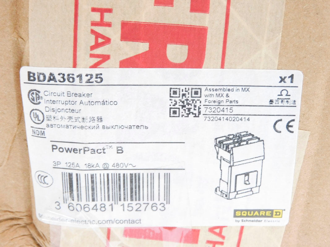 SQUARE D BDA36125 480V 125A NSMP