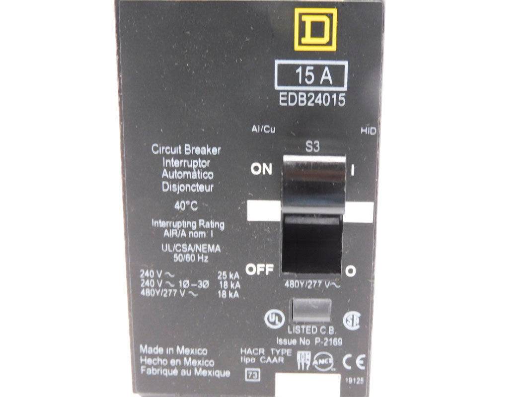 SQUARE D EDB24015 480/277V 15A NSMP