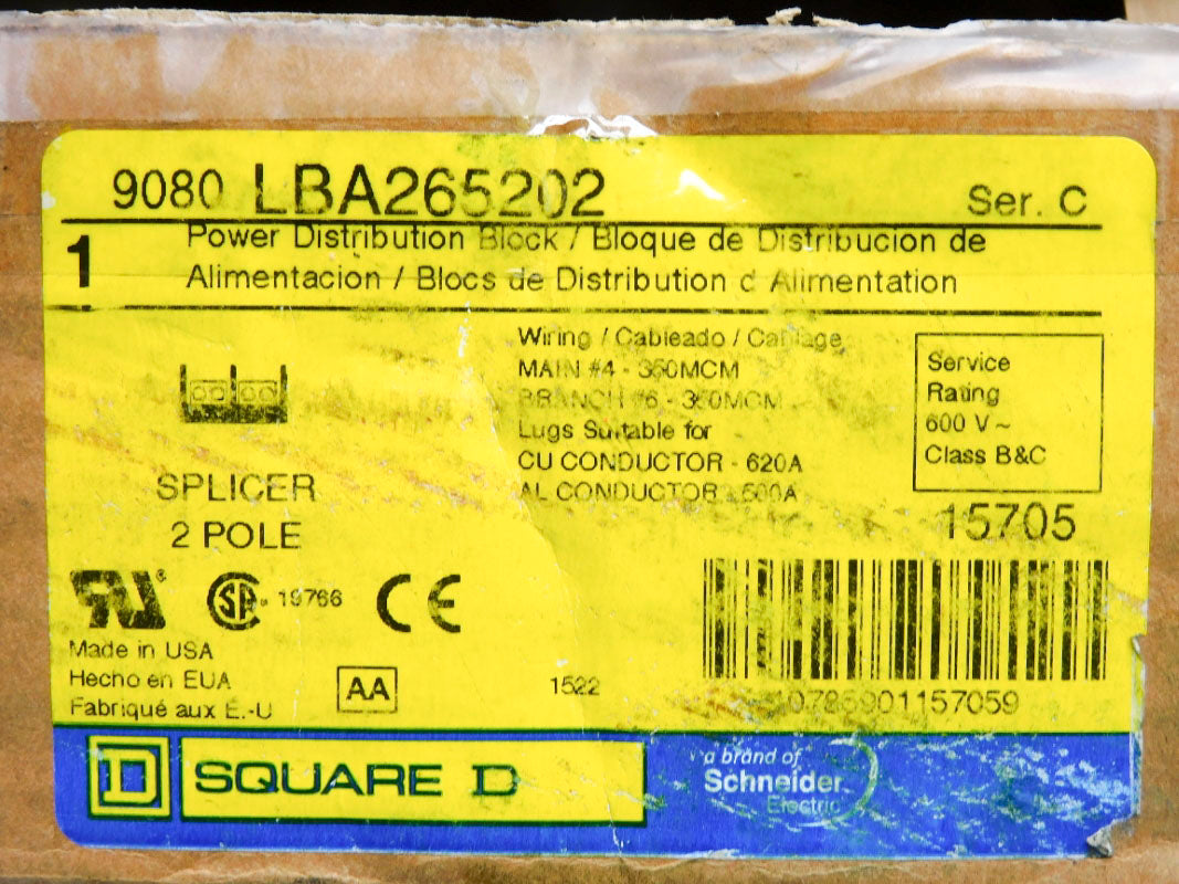 SQUARE D 9080LBA265202 SER. C 600V 620A NSMP