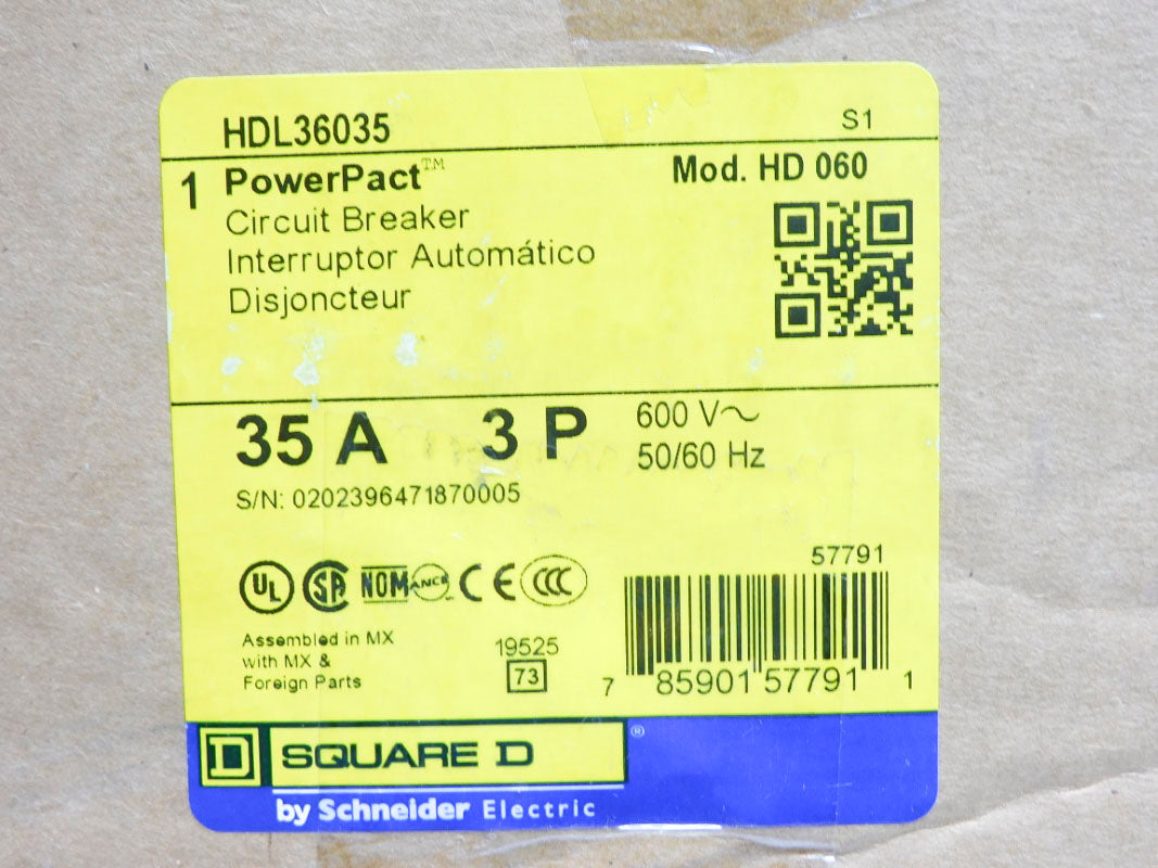 SQUARE D HDL36035 600V 35A NSMP