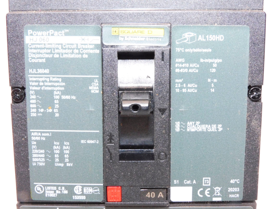 SQUARE D HJL36040 600V 40A NSMP