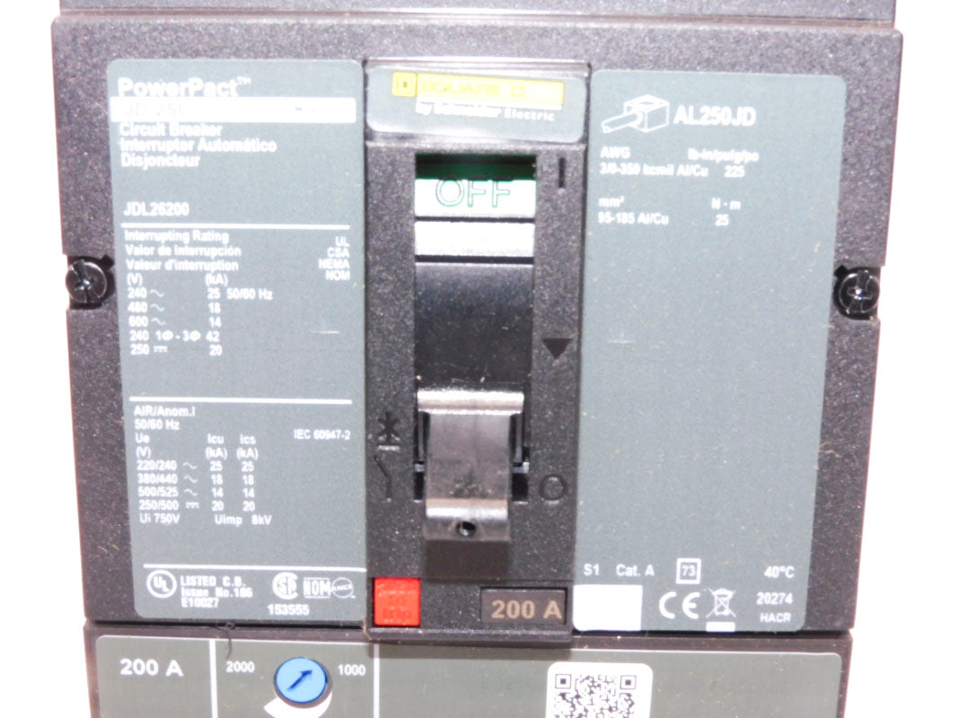 SQUARE D JDL26200 600V 200A NSMP