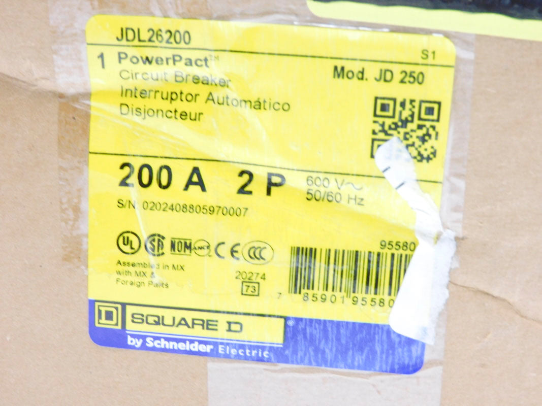 SQUARE D JDL26200 600V 200A NSMP