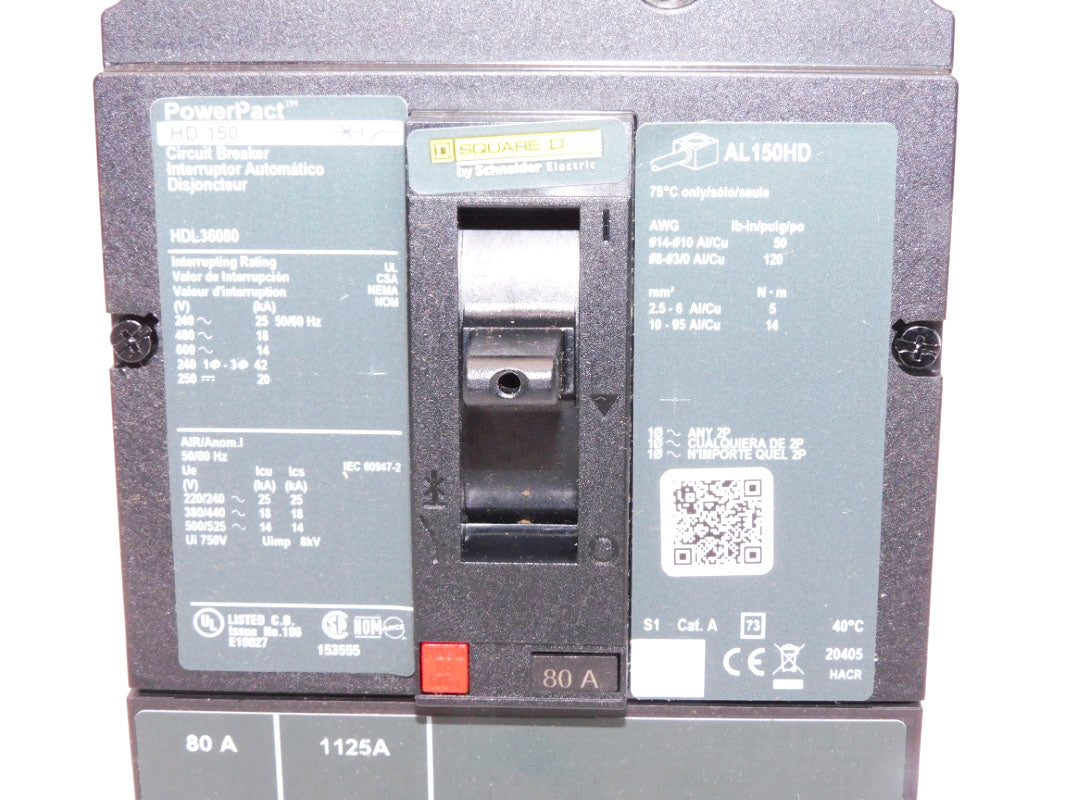 SQUARE D HDL36080 600V 80A NSMP