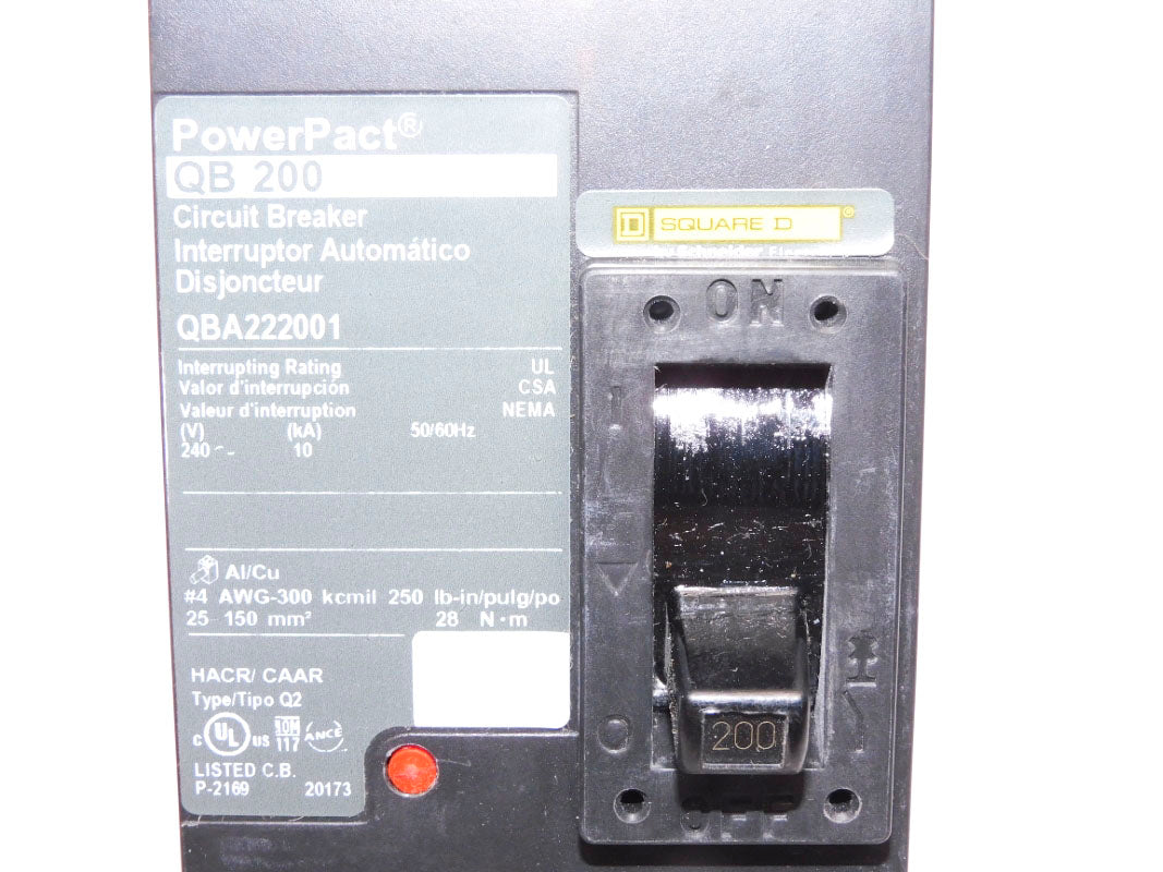 SQUARE D QBA222001 200A 240V NUPI