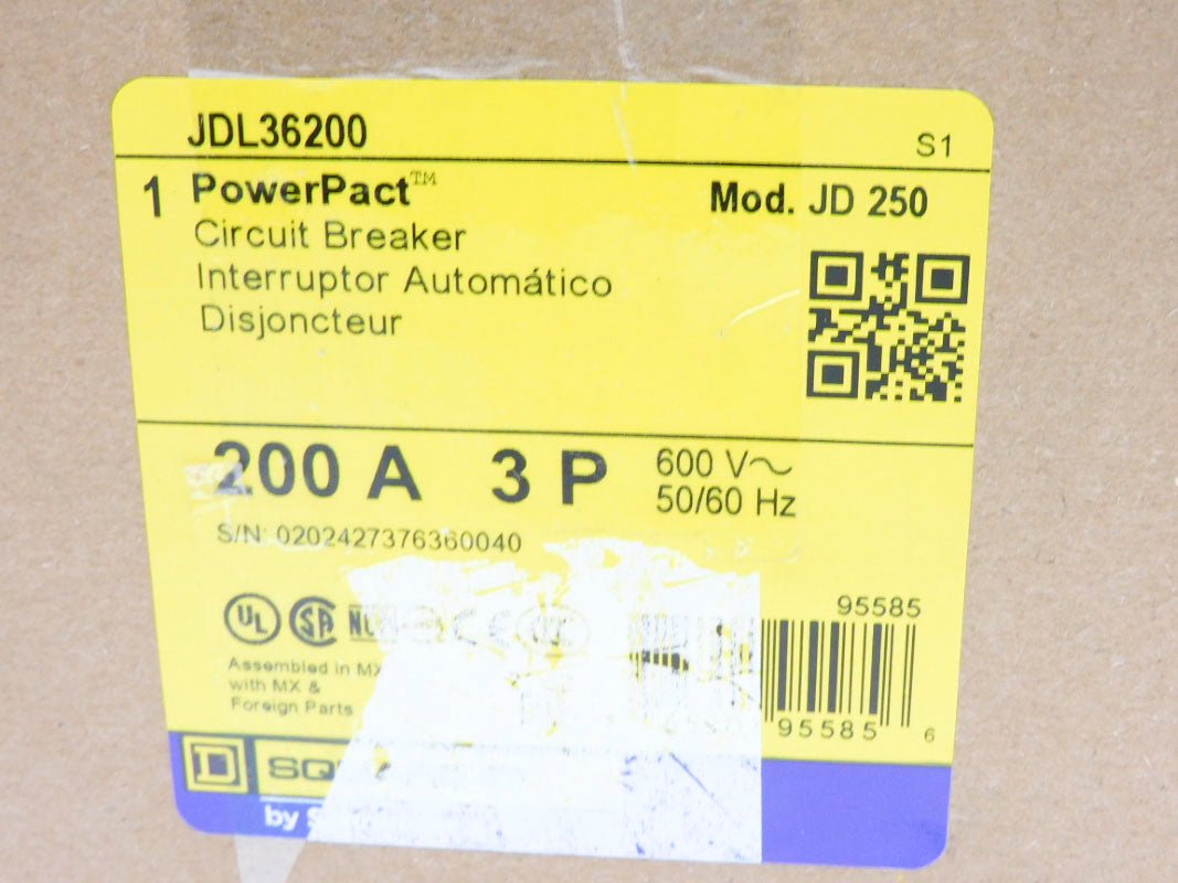 SQUARE D JDL36200 600V 200A NSMP