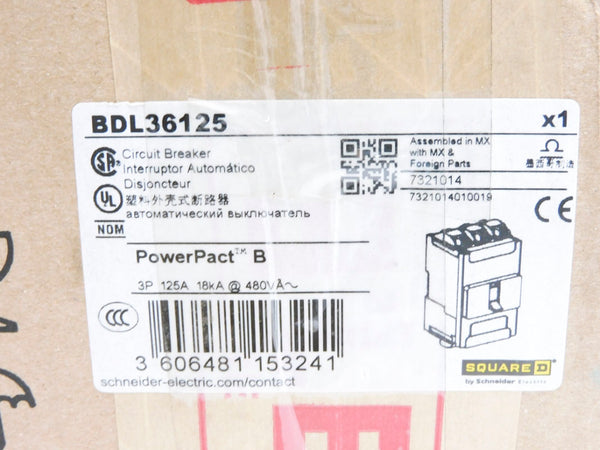 SQUARE D BDL36125 480V 125A NSMP