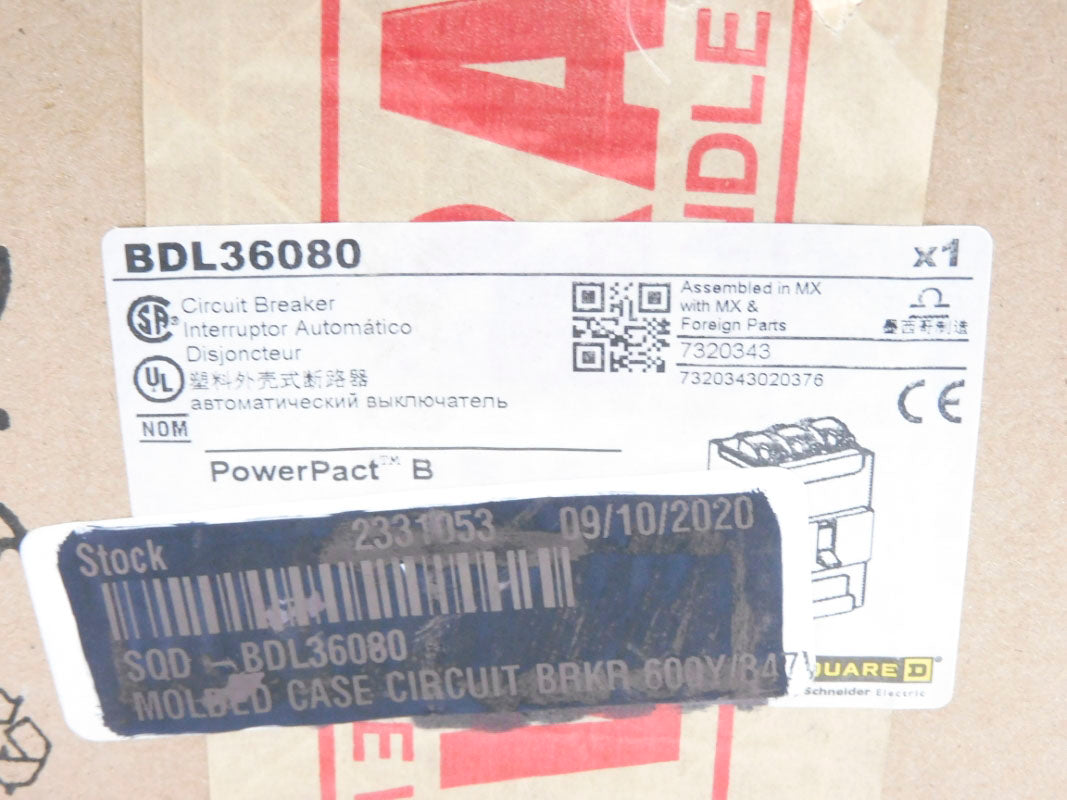 SQUARE D BDL36080 480V 80A NSMP