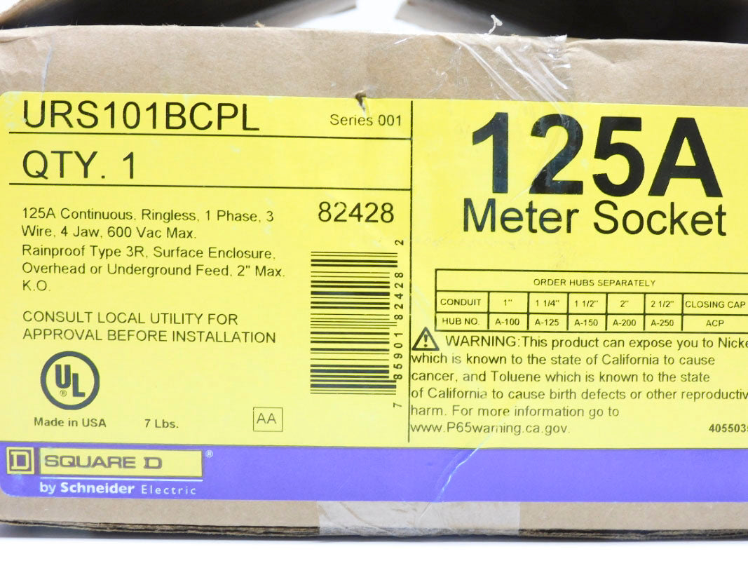 SQUARE D URS101BCPL SER. 001 600VAC 125A NSMP