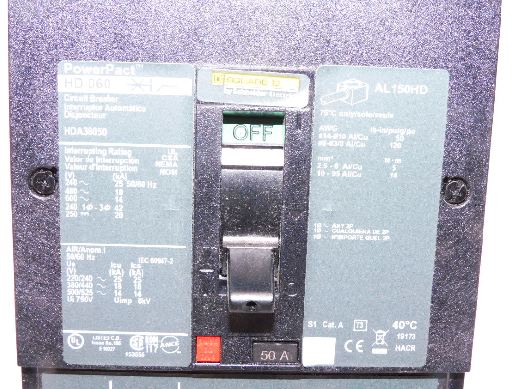SQUARE D HDA36050 600V 50A NSMP