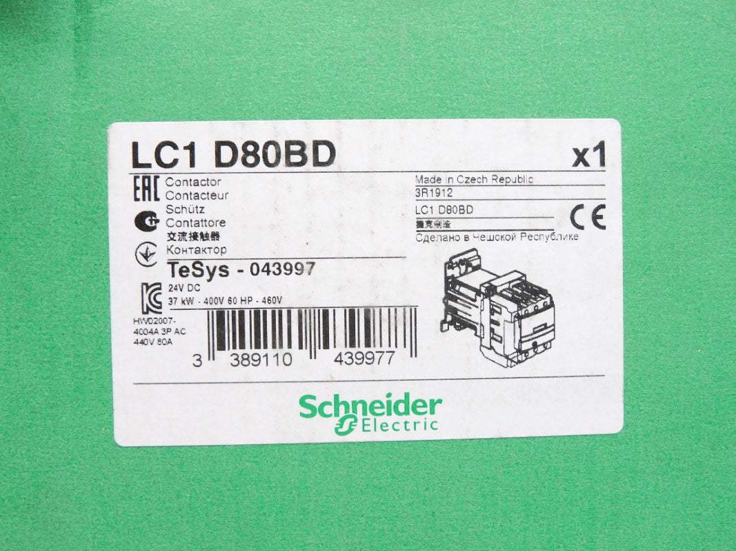 SCHNEIDER ELECTRIC LC1D80BD 24VDC NSMP