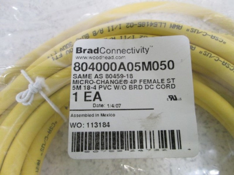 BRAD CONNECTIVITY FEMALE CORD 804000A05M050 * NEW IN BAG *