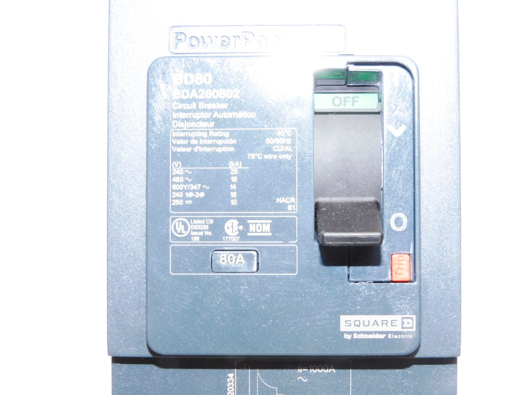 SQUARE D BDA260802 80A 480V NSMP