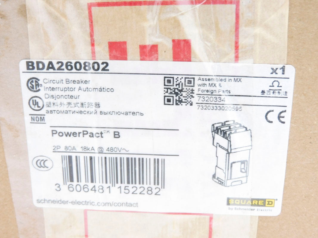 SQUARE D BDA260802 80A 480V NSMP