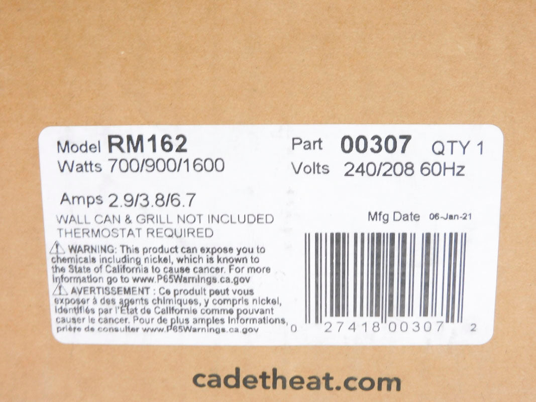 CADEHEAT RM162 240/208V 6.7A NSMP