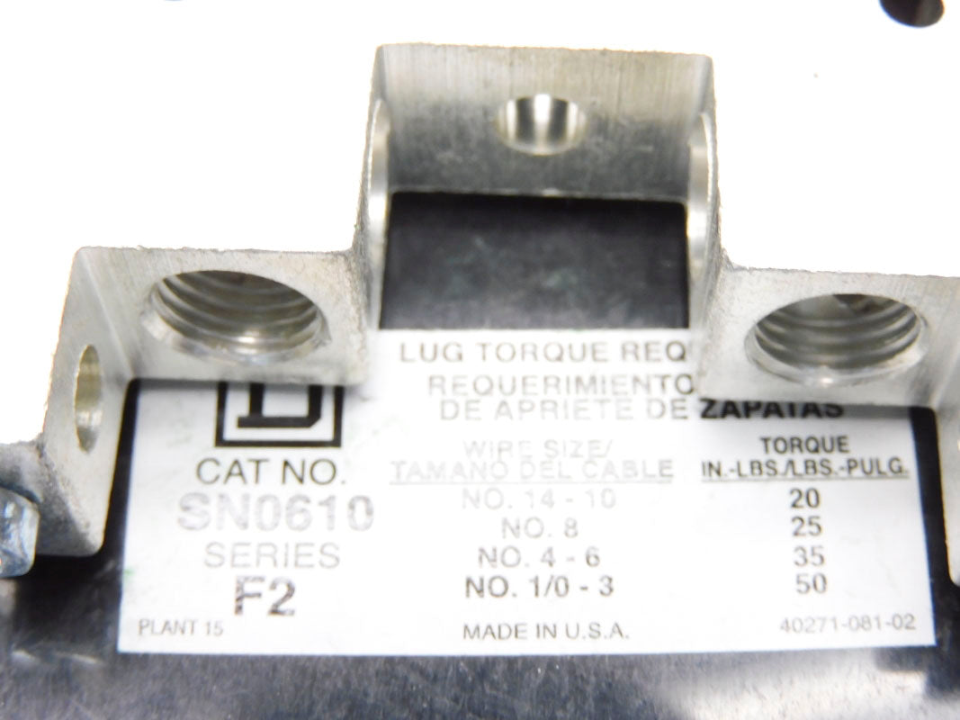 SQUARE D SN0610 SER. F02 60/100A NSMP