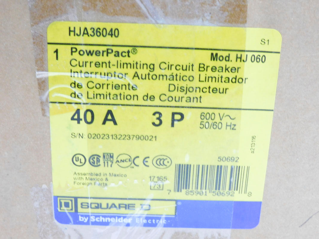 SQUARE D HJA36040 40A 600V NSMP