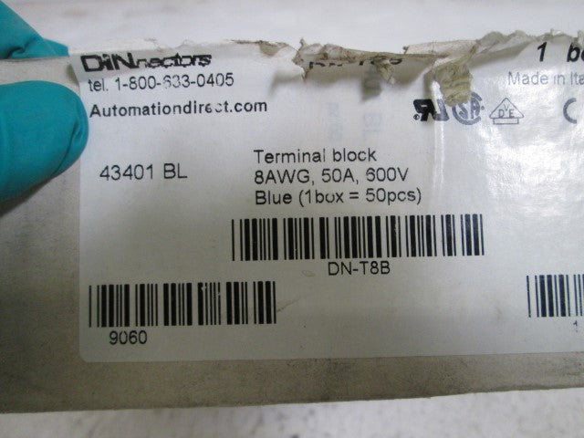 LOT OF 18 DINNECTORS TERMINAL BLOCK BLUE DN-T8B *NEW IN BOX*