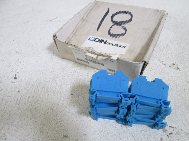 LOT OF 18 DINNECTORS TERMINAL BLOCK BLUE DN-T8B *NEW IN BOX*
