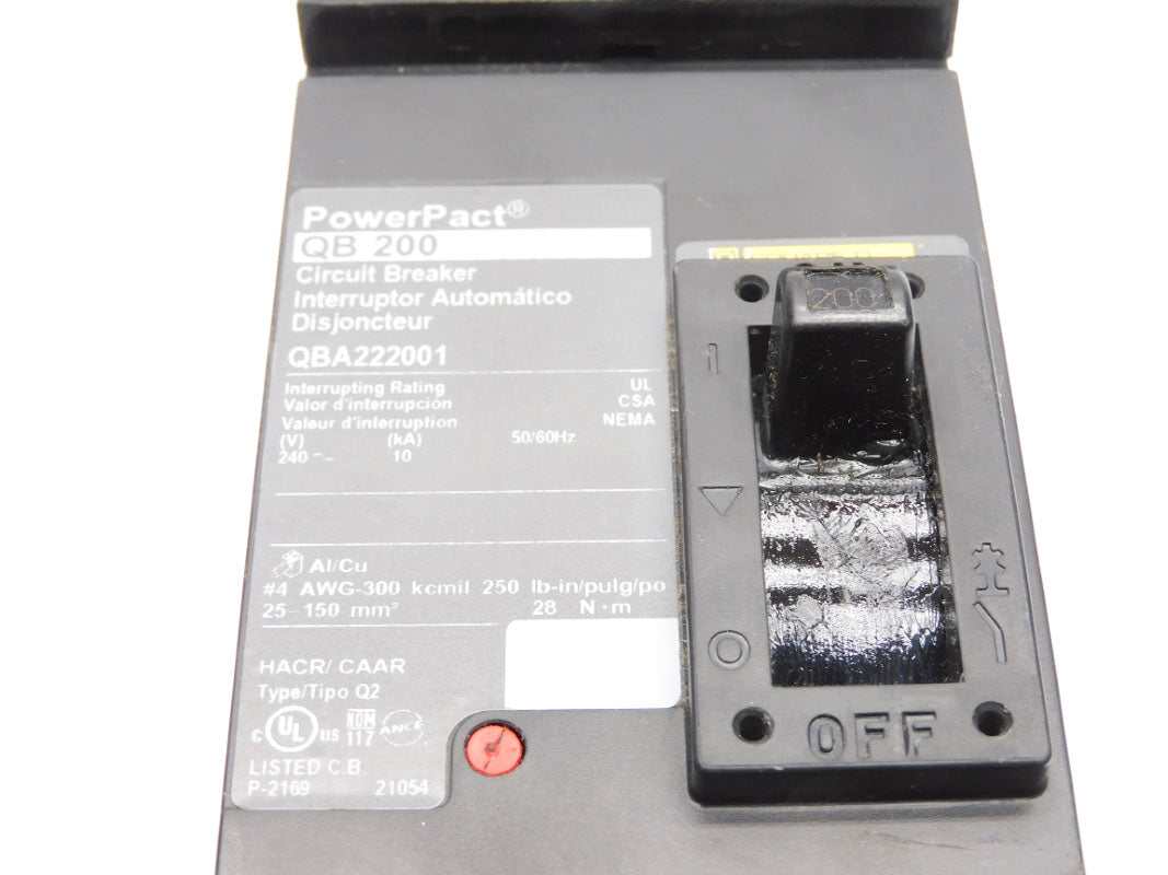 SQUARE D QBA222001 240V 200A NUPI