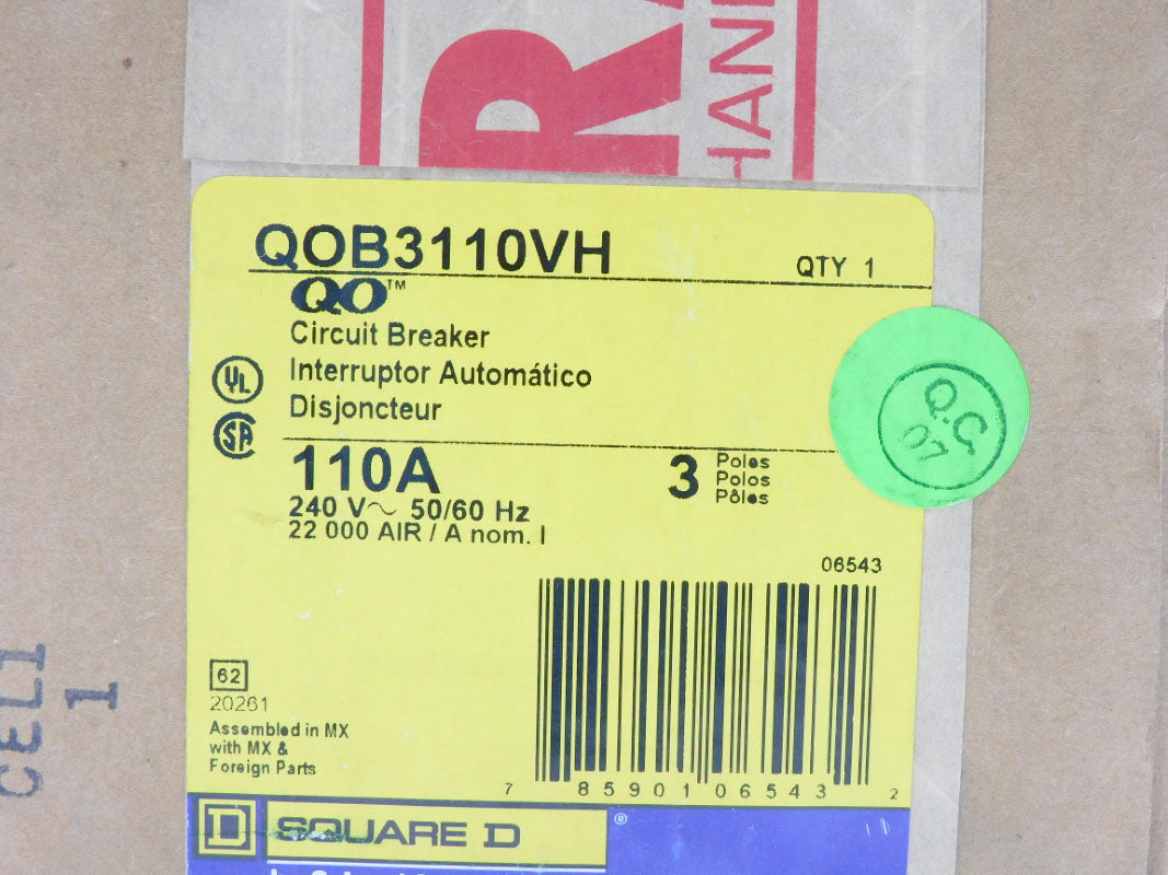 SQUARE D QOB3110VH 240V 110A NSFS