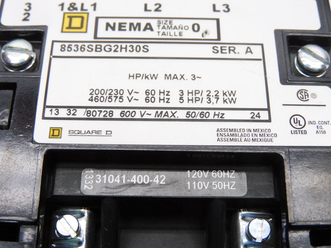 SQUARE D 8536SBG2H30S SER. A 110/120V NUPI