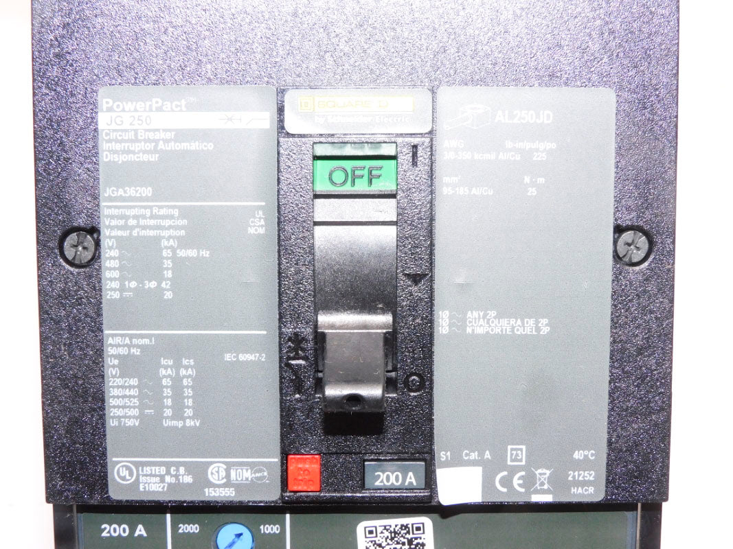 SQUARE D JGA36200 600V 200A NSMP