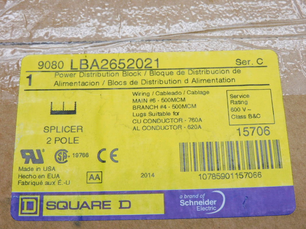 SQUARE D 9080LBA2652021 SER. C 600V 760A NSFS