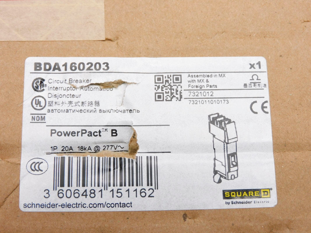SQUARE D BDA160203 277V 20A NSFS