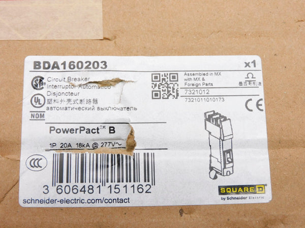 SQUARE D BDA160203 277V 20A NSFS
