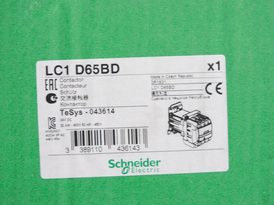 SCHNEIDER ELECTRIC LC1D65BD 24VDC (AS PICTURED) NSMP
