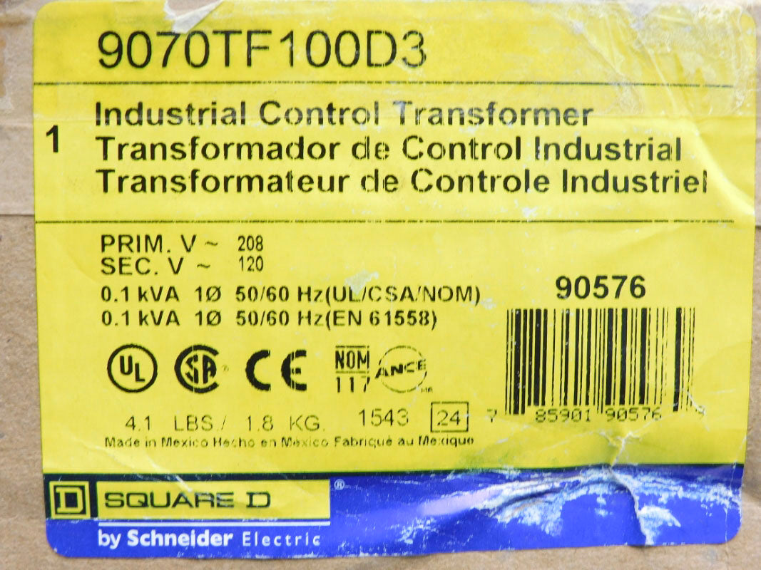 SQUARE D 9070TF100D3 208V NSMP