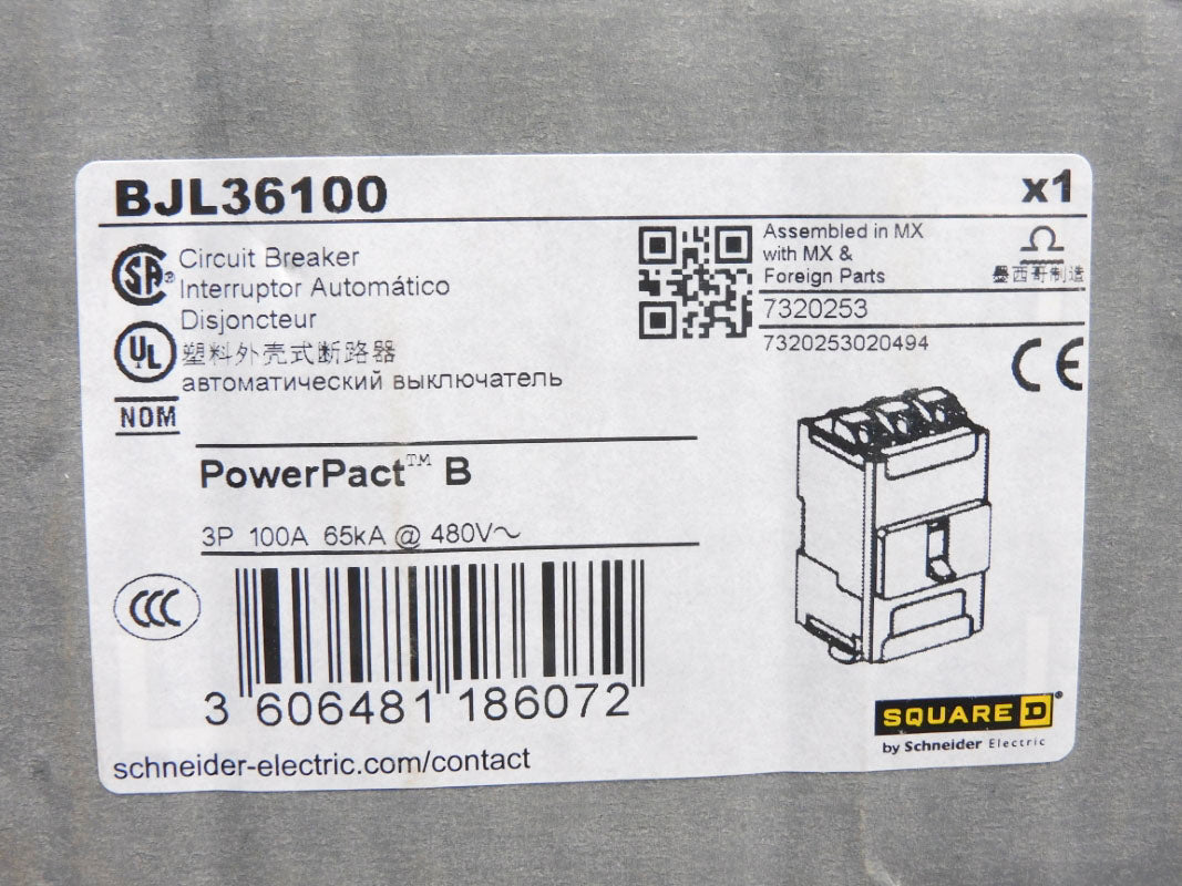 SQUARE D BJL36100 480V 100A NSMP