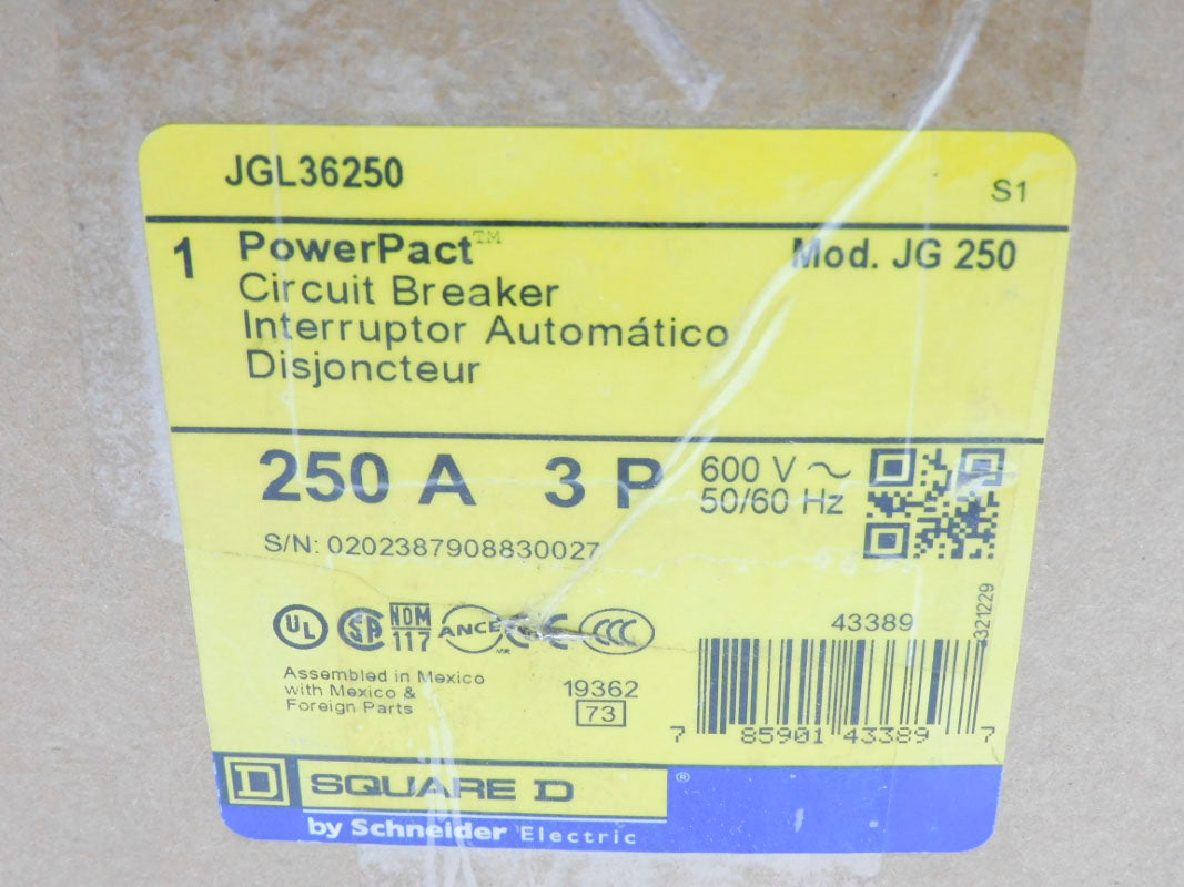 SQUARE D JGL36250 600V 250A NSMP