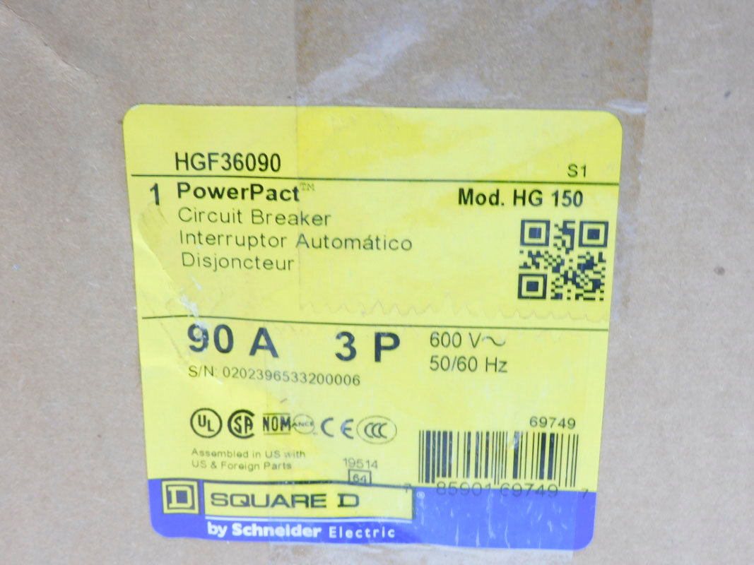SQUARE D HGF36090 90A 600V NSMP