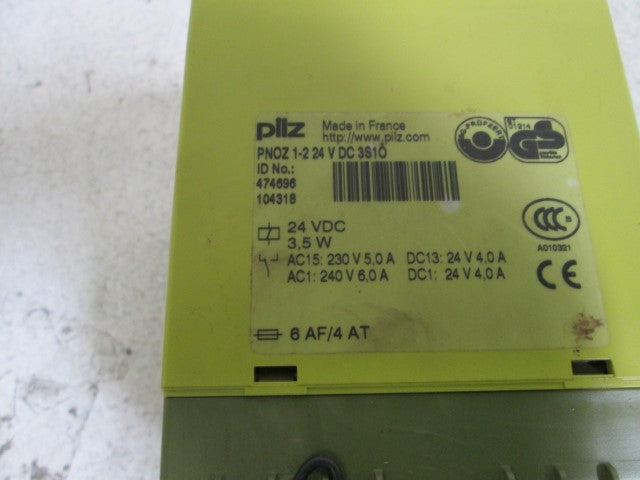 PILZ SAFETY RELAY PNOZ 1-2 24VDC 3S1O *USED*